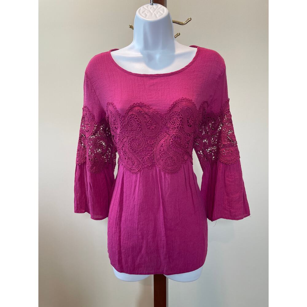 New Directions Fuchsia Pink Long Sleeve Top – Size M